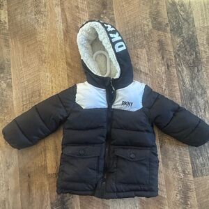 DKNY Black and White Puffer Jacket